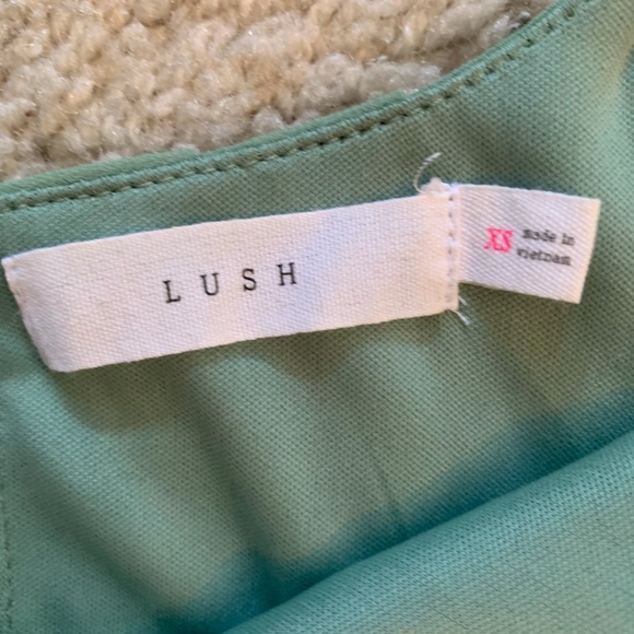 Lush Sage High Neck Pleated Dress (Size: XS) - Picture 3 of 7